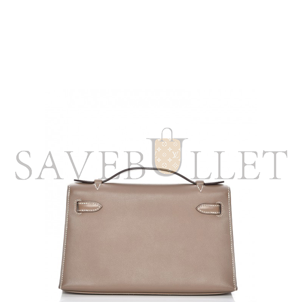 H**mes mini kelly generation swift elephant gray silver buckle (22*14*7cm)